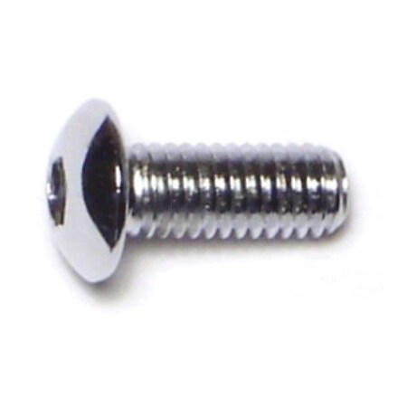 Midwest Fastener #10-32 Socket Head Cap Screw, Button, Chrome Plated Steel, 1/2 in Length, 10 PK 74221